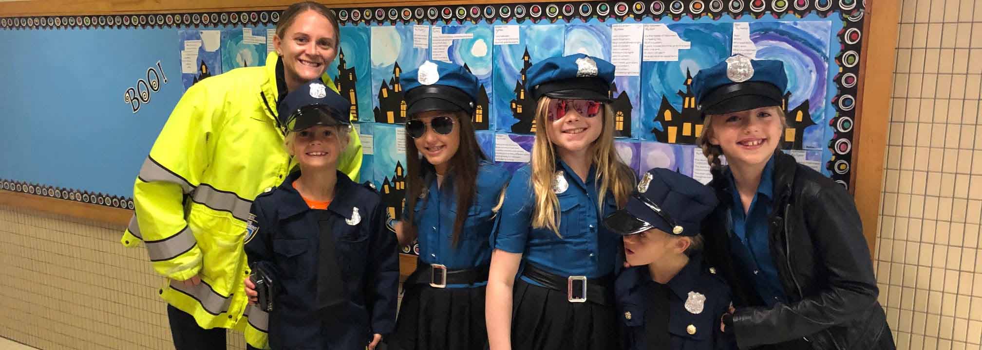 Student Dressed as Police Officers for Halloween